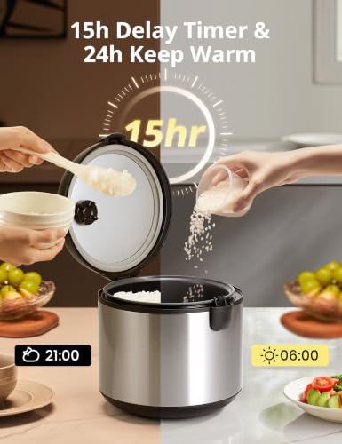 Image of COMFEE' Rice Cooker for 20 Cups Cooked Rice with Functions for Multi Cook, Slow Coor, Steam, Stew, Saute, and Quick Cook with BPA-Free Nonstick Inner Pot