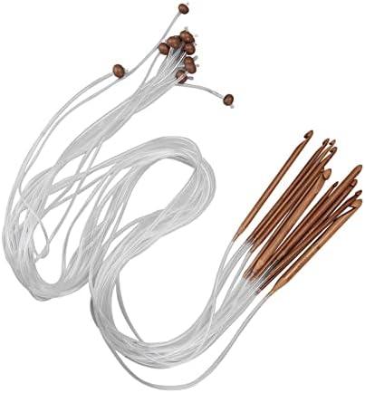 Estink 12Pcs Tunisian Crochet Hook Set, Bamboo Material, Versatile Knitting Needles for Crafts and Home Use, Includes 12 Sizes from 3.0mm to 10.0mm - 3
