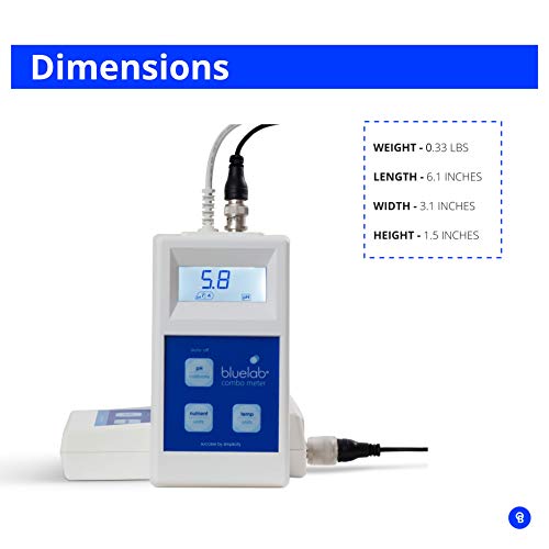 Bluelab METCOM Combo Meter for pH, Temperature, and Conductivity Measures, Easy Calibration, White