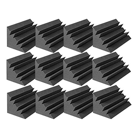 Arrowzoom Acoustic Bass Trap Corner 12 Pieces 12 X 12 X 24 cm BLACK Acoustic Treatment Kit Soundproof Wall Insulation Panels Sound Recording Acoustic Panels Studio 1133 Cover