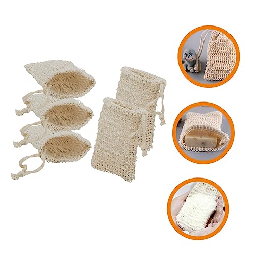Porte-savon en filet lin coton Healvian avec sachets de mesh exfoliant douche - 3