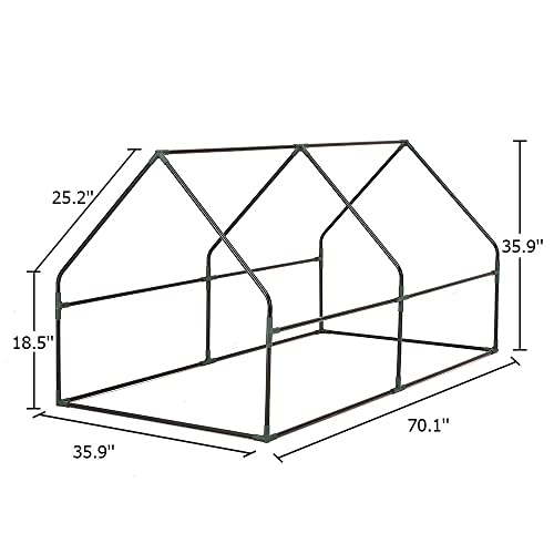 Amerlife Portable Mini Greenhouse Waterproof Uv Protected Pvc Cover Suitable For Garden Patio Backyard Indoor Outdoor Use Extra Hooks, 71''X36.3''X36.3'', Green #TOP1