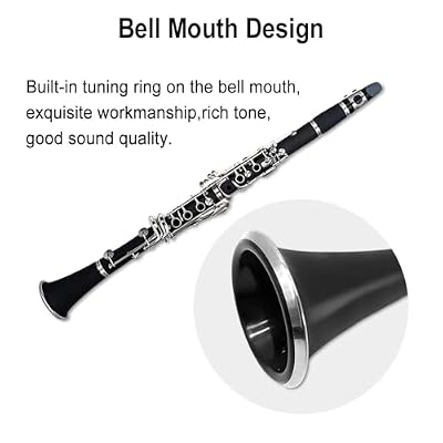 Vetimobato Professional B-flat Clarinet Nickel Plated Bb Key 17 Key with Case & Accessories