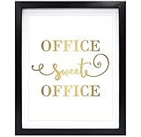 Susie Arts 8X10 Unframed Office Sweet Office Real Gold Foil Wall Art Print Poster Work Inspirational...