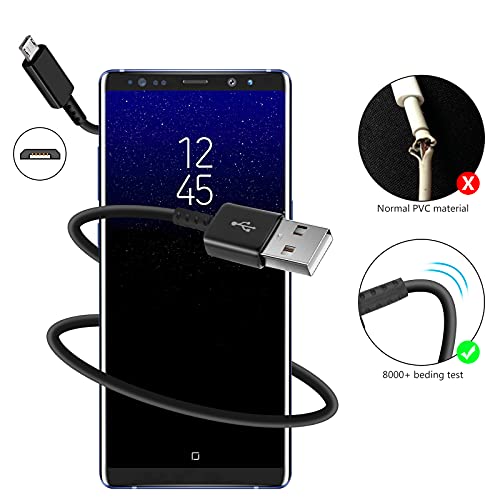 Adaptive Fast Charger Kit Compatible With Samsung Galaxy S7/S7 Edge S6 /S6 Edge/ Note5/4 S4/S3 S2 J7 J7V J5 J3 J3V J2/G3 G4 K20/ Moto E4 E5, Usb Wall Charger And 5Ft Micro Usb Cable (2 Pack, Black) #TOP4
