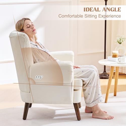 Sillón Chenille Beige ergonómico de una plaza miniatura 4