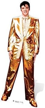 Star Cutouts, Elvis Presley Gold Lame Suit, Cardboard Cutout Stand-Up, Celebrity Life-Size Stand-In - 72" x 25"