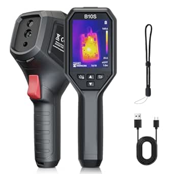 HIKMICRO B10S Thermal Camera 256 x 192 IR Resolution with 2MP Visual Camera, 3.2" 640 × 480 Resolution LCD Screen Thermal Imaging Scanner for Home Inspection, SuperScene™, 25 Hz Refresh Rate