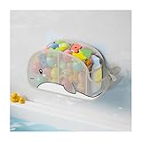 Austion Quick-Drying Baby Bath tub Toy Organizer Storage for Bathroom, Large-Capacity mesh Bath Toy Holder for Bathtub, Convenient for Quick Access, Whale-Shaped Design (Gray)
