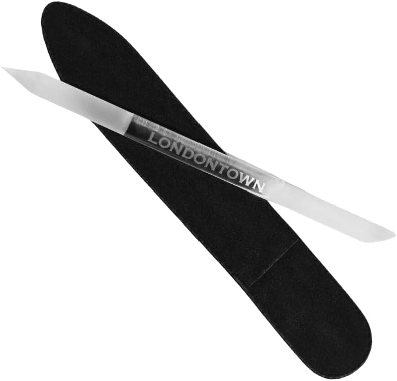 LONDONTOWN Double-Sided Glass Cuticle Pusher – -Ended Under Nail