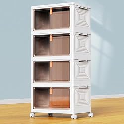 YFXCVSL 4 Tier Stackable Collapsible Storage Bins (23QT). Lightning Deal.