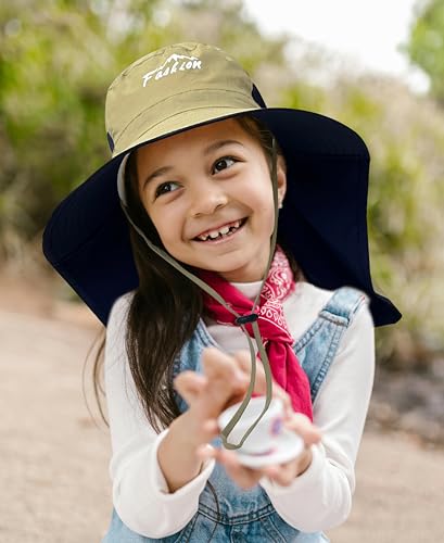 Jastore Kids Sun Hat UPF50+ Sun Protection Bucket Hat Toddler Summer Beach Hats with Neck Flap for Girl Boy Ages 3~74
