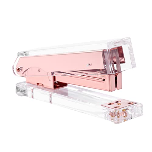 Stapler Metal Office Desktop Stapler Pink Office Book Binding Tools Portable Staplers Fashion Office Supplies for Office School Daily Use