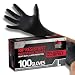 Venom Steel Nitrile Gloves, Rip Resistant Disposable Latex Free Black Gloves, 2 Layer Gloves, 6 mil Thick, Large (Pack of 100)