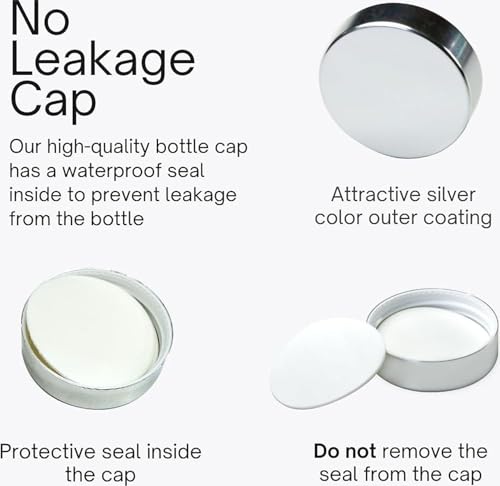 Image of Glass Water Bottle Set of 4 with Stainless Steel Lid, 1000ml Leakproof Juice Bottle, Reusable Drinking Bottle for Water, Detox, Juice, Smoothies & Fridge Storage
