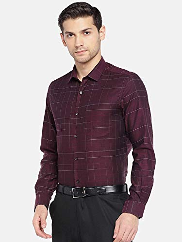 Image of Turtle Men 100% Cotton Slim Fit Yellow Solid Formal Shirt