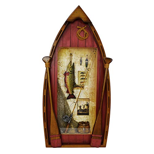Attraction Design Wooden Boat Decor Hanging Wood Boat Decorations For Wall, Rustic Nautical Boat Decor Beach Theme Home Decoration Boat Model Home Decor For Bathroom Bedroom Lake House Decoration #TOP10