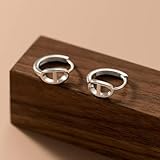 ISCBAFYX Pendientes de aro con bisagras de Plata auténtica 925 Aros