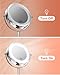 Benbilry 10X Magnifying Lighted Makeup Mirror, 7 Inch Double Sided 1X/10X Magnification with Lights, 360° Rotation Swivel Travel Make Up Mirror with Lighting, Battery Operated