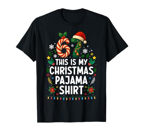 67 Christmas Pajama Shirt 6 7 Funny Meme Teen Boys Girls 67 T-Shirt