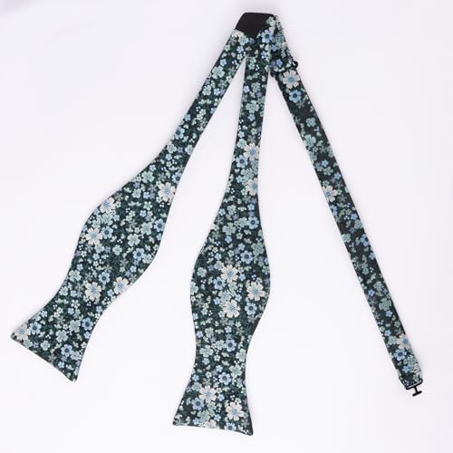 Image of Alizeal Mens 2pcs Floral Self-tied Bow Tie Pocket Square Set