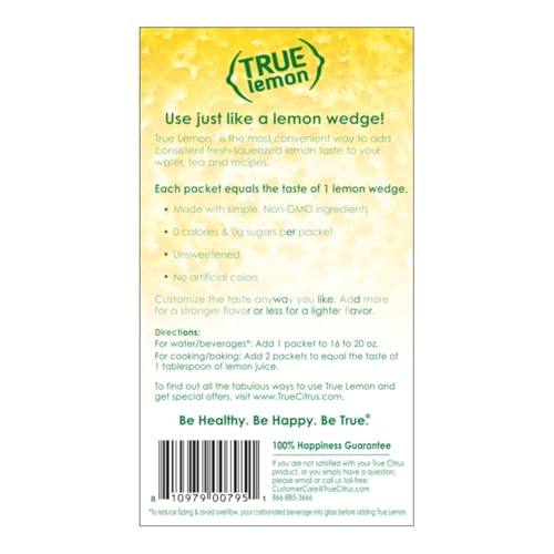 TRUE LEMON Water Enhancer, Bulk Dispenser, 100 Count, 0 Calorie Drink Mix Packets - image 9
