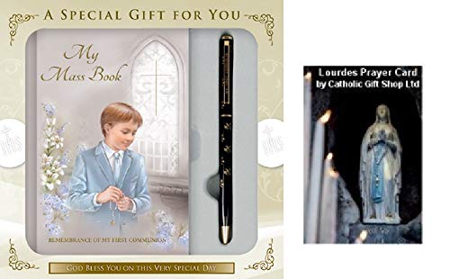 Ensemble livre et stylo Première Communion cadeau parrain - Coffret souvenir de baptême garçon
