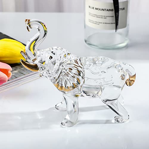 Image of YWHL Crystal Elephant Figurine Gifts for Women, Elephant Statue Decor