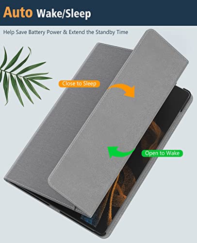 Dadanism Case Fit Samsung Galaxy Tab S8 Ultra 14.6 Inch Tablet, Premium Pu Leather Ultra Slim Lightweight Multi Stand Auto Wake/Sleep Cover With Card Slot Fit Galaxy Tab S8 Ultra 14.6", Space Grey #TOP5