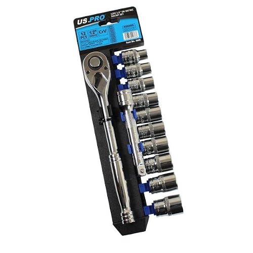 US PRO Tools 12pc 1/2'' DR Metric Socket Wrench set 10 - 21mm 3865
