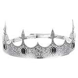 Couronne médiévale : fabriquée en tôle de fer et de pierres scintillantes, cette couronne médiévale pour homme est conçue pour résister à un usage quotidien, idéale pour les fêtes, les costumes (homme ou femme), le cosplay, les tiares et autres déguisements