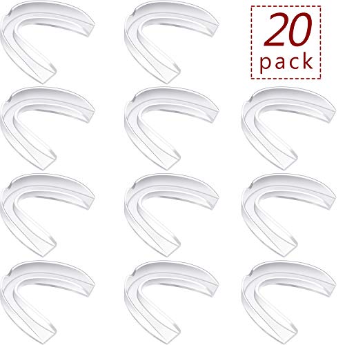 BBTO 20 Pieces Sports Mouth Guards Mouth Protection Athletic Transparent Mouth Guard
