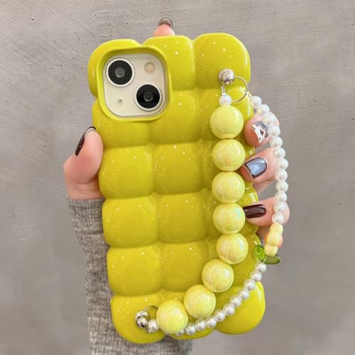 Bracelet de Perles iPhone 15 Pro Coque Antichoc Verte : protégez votre écran de la casse