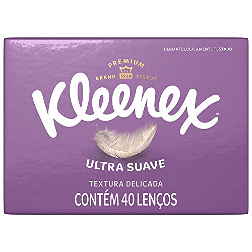 Kleenex Lenço de Papel Ultra Suave Lenços Triplos, Caixa 40 Unidades, Kleenex, 13, 2Cm X 21, 2Cm