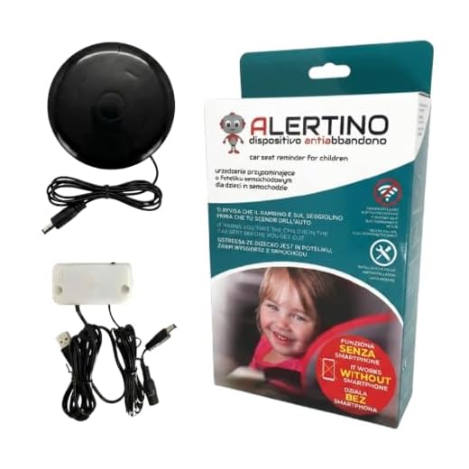 TECNIMED - Dispositivo antiabbandono per bambini in auto - Compatibile con tutte le automobili - Si attiva automaticamente ad ogni utilizzo - Allerta durante la marcia - Made in Italy