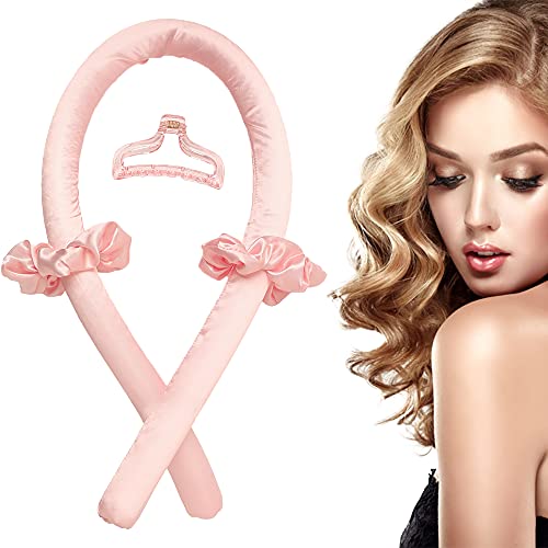 Heatless Curling Rod Headband No Heat Hair Curler Silk Curls Headband for Long Hair Soft Rubber Hair Rollers Curling Ribbon You Can Sleep in