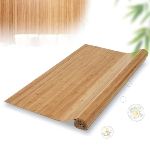Vechor Natural Bamboo Wall Panel 48x96 Inch, Renewable Pole Wrap & Wainscoting for Interior Wall Decor, Bedroom, Living Room, Office & Kitchen Island (Carbonized)