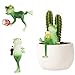 YELKOEYN 3er Set Frosch Garten Deko Draußen – Wetterfeste Gartenstatuen Als Dekoration Für Außen Oder Balkon, Gartendeko Für Draußen Wetterfest Mit Lustige Frosch Figuren Frog Statue
