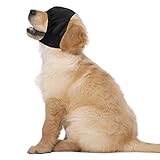 Xuniea Dog Calming Cap Dog Blindfold Shading Eye Cover Pet Anxiety Mask Muzzle Noise Ear Muffs for Noise Cancelling Grooming Anti Car Sickness(Small)