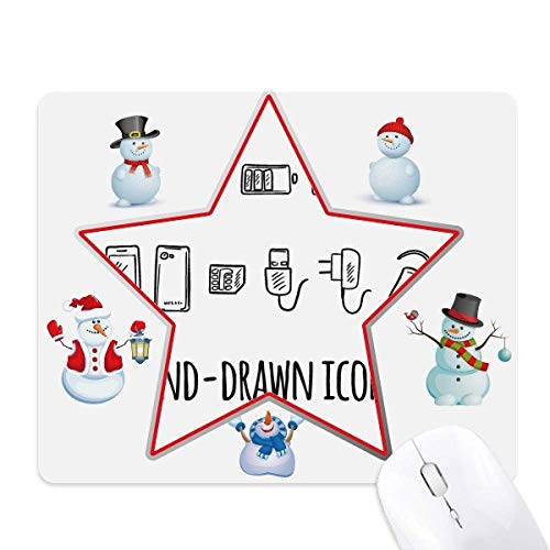 Tapis de souris motif câble de chargement bonhomme de neige pour ordinateur
