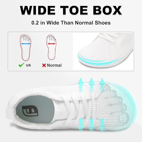 JOINFREE Women's Minimalist Walking Shoes Wide Toe Barefoot Shoes Zero Drop Casual Sneakers Breathable Slip On Tennis Shoes2