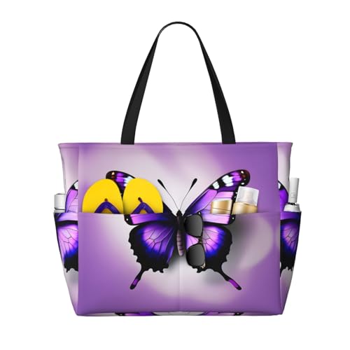 Sac à bandoulière imperméable papillon violet résistant à la pluie