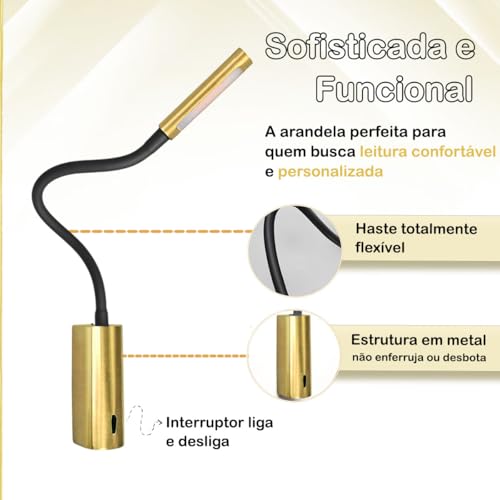 Arandela Leitura Com Led Interruptor Direcionável 3w Bet66
