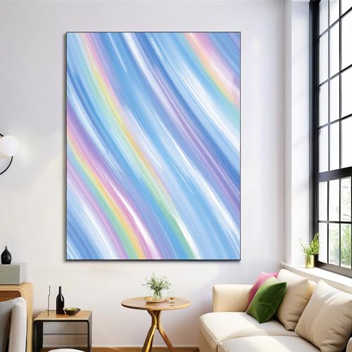 Impression sur toile style abstrait et dynamique bleu pour bureau moderne