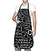 Fartuchy kuchenne abstrakcyjna nauka chemia nadruk fartuch wodoodporny fartuch 88 cm wielofunkcyjny regulowany z kieszeniami, Czarny, Rozmiar uniwersalny