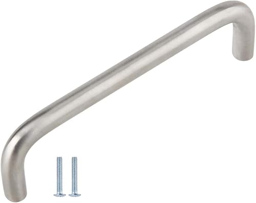 Silverline P5101/ P5102/ P5103 Solid Wire Pulls Ultra-Minimal Cabinet Handles for Cupboard Drawer Pulls (25, Satin Nickel, Centers 3-15/16" (100mm))