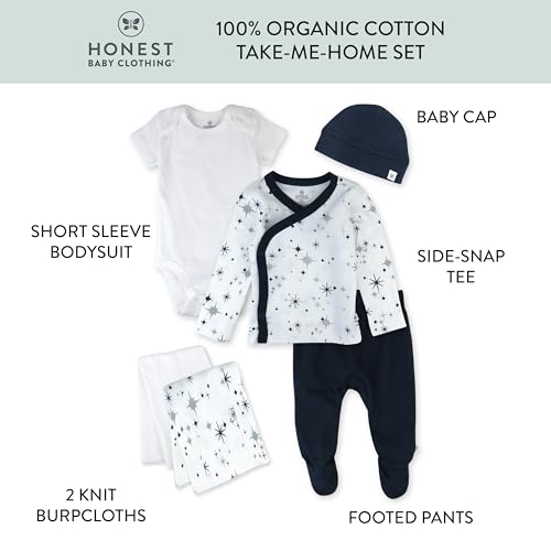 HonestBaby Multipack Gift Bundle Sets Mix Match Outfits 100% Organic Cotton for Newborn Infant Baby Boys, Girls, Unisex3