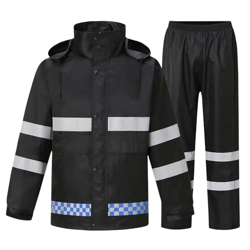 High Visibility Safety Jackets for Men Rain Suit Sets Reflective Lightweight Rain Gear Waterproof Jacket with Pants