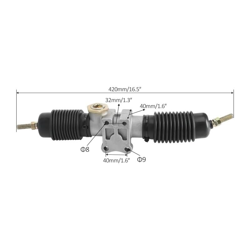 Cremallera de dirección de 420mm con eje de engranaje de alta resistencia para UTV 3