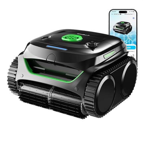 Image of WYBOT C2 Cordless Robotic Pool Cleaner, Dual Filtration, Wall Climbing &Waterline Cleaning, App Scheduling, Smart Navigation, Pool Vacuum for Inground Pools-Fluorescent Green & Black